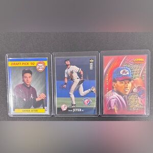 Derek Jeter Rookie Era Card Lot 1992 Front Row Draft Pick + 1998 UD Rookie +